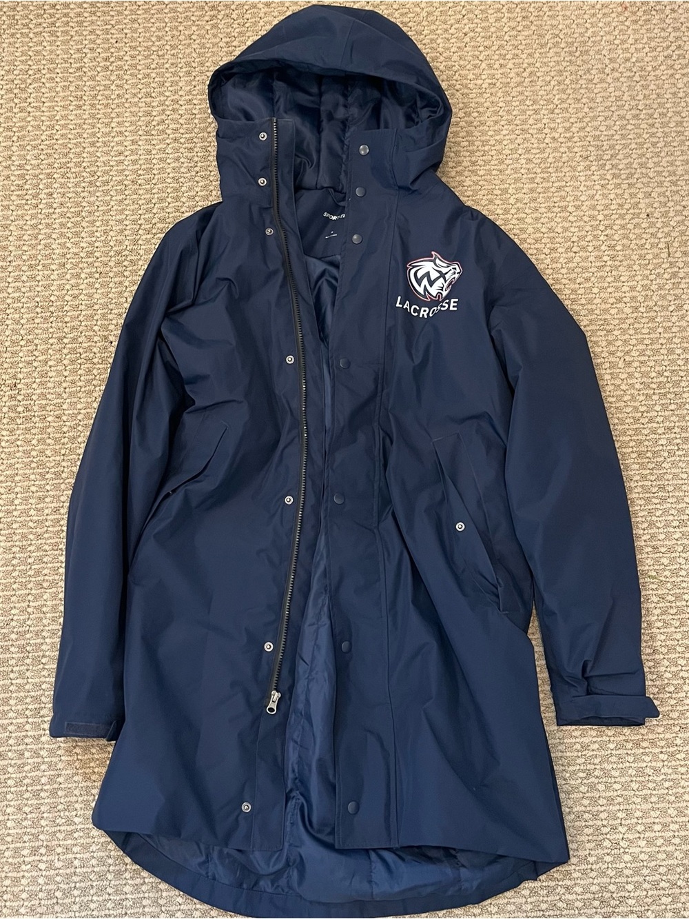 Sport-Tek Navy Quilted Jacket with Snap Front